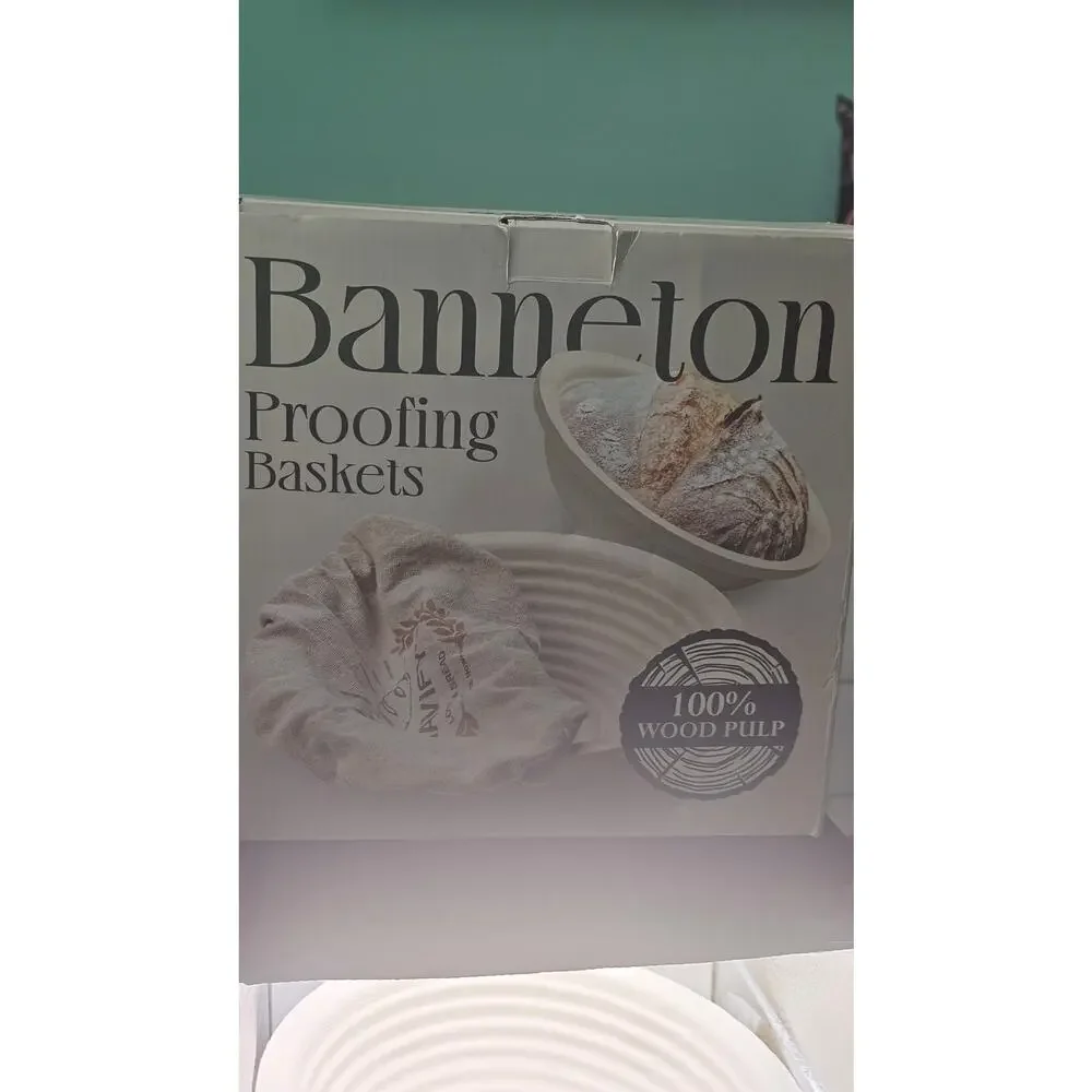 BAVIFY  Starter Kit, Banneton Bread Proofing  2-Pack 9 in Round Banneton Basket